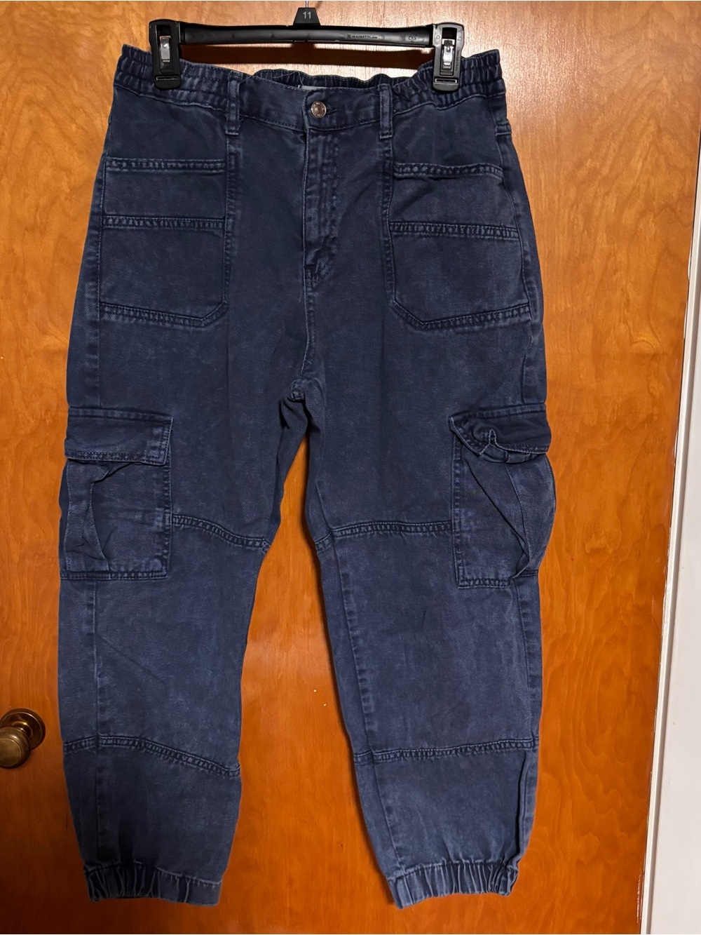 Free People "We The Free" Platoon Cargo Denim Jogger Pants Size Medium